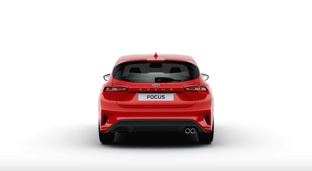 Ford Focus ST-Line MHEV in race red — rear view