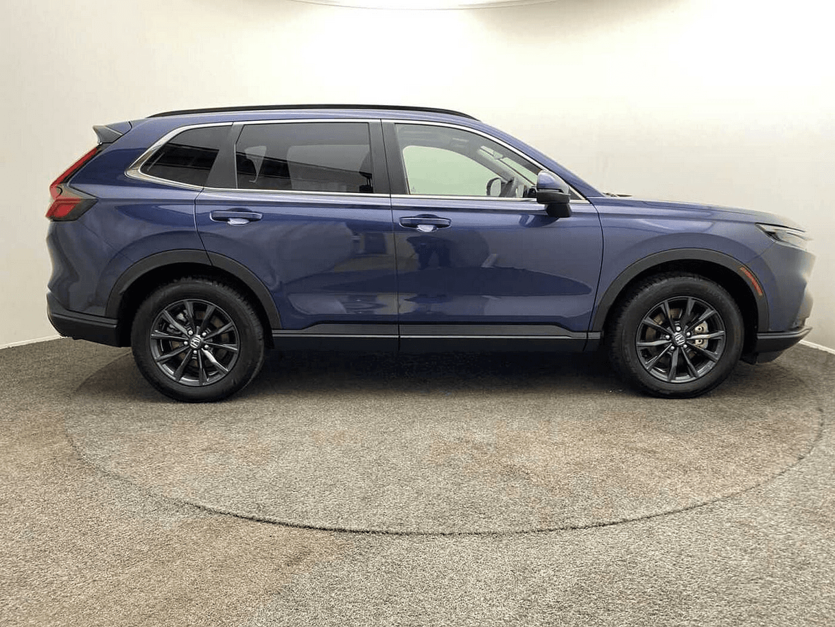 Honda CR-V side profile in canyon river blue