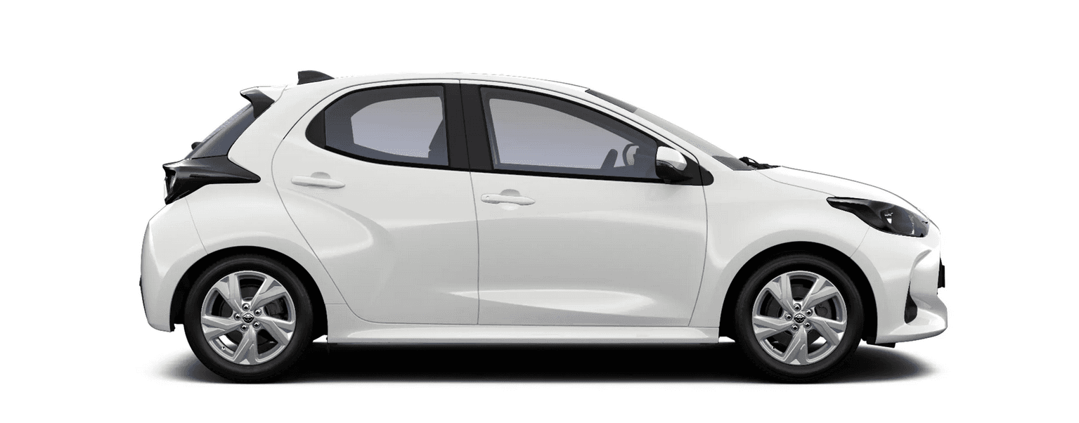 Toyota Yaris Icon hybrid in pure white right side