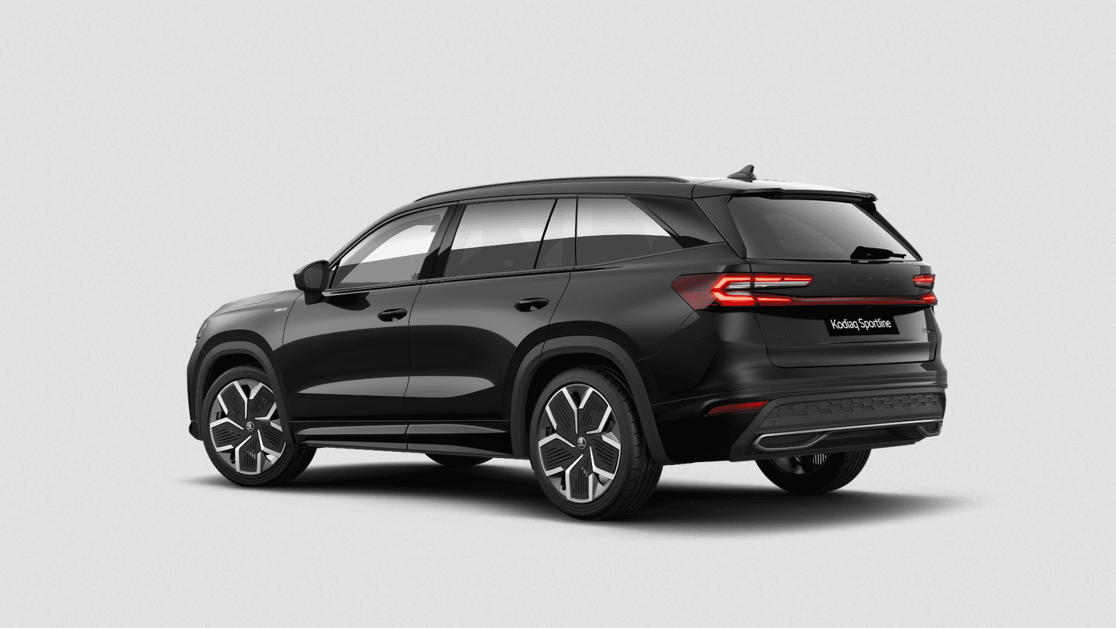 Skoda Kodiaq SportLine seven-seat family SUV rear three-quarter view