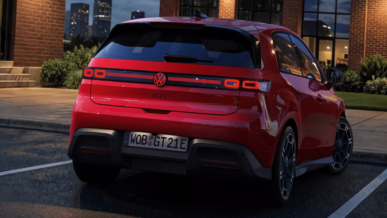 Volkswagen Polo GTI in tornado red parked urban
